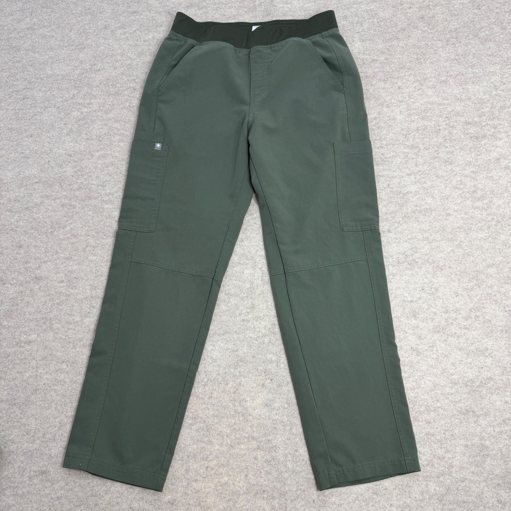 FIGS Axim Cargo Scrub Pants Olive Green Elastic Waist Mens T2001S